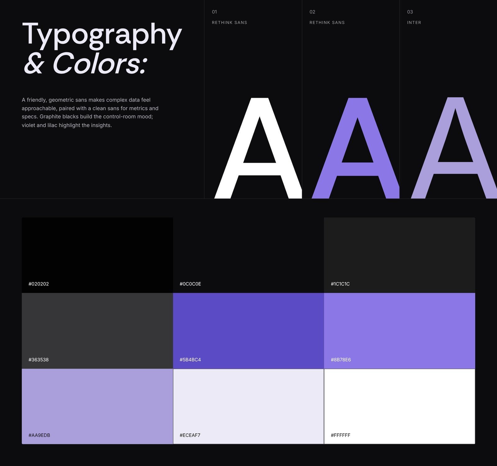 FourJaw typography and colour palette