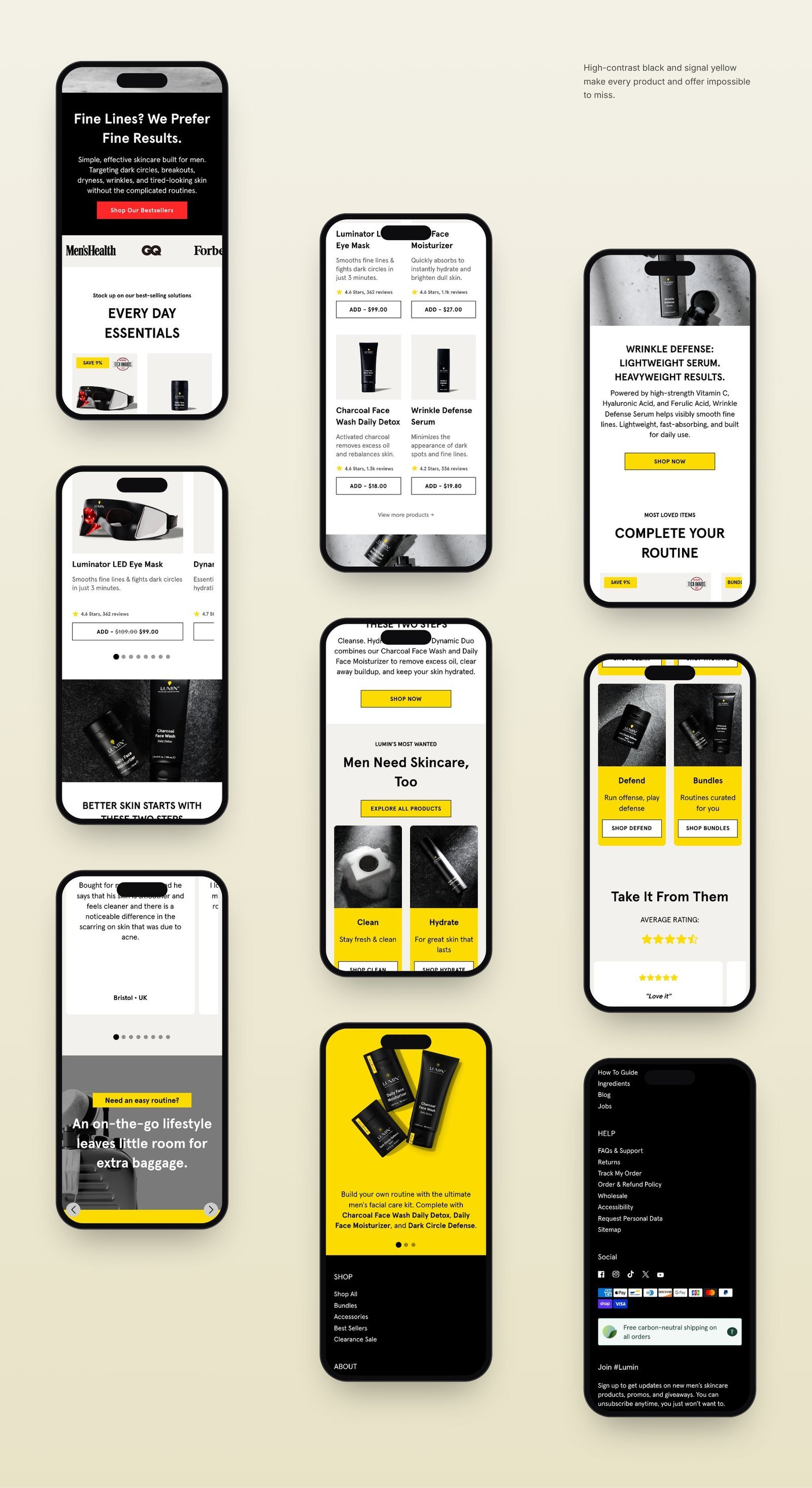 Lumin mobile screens