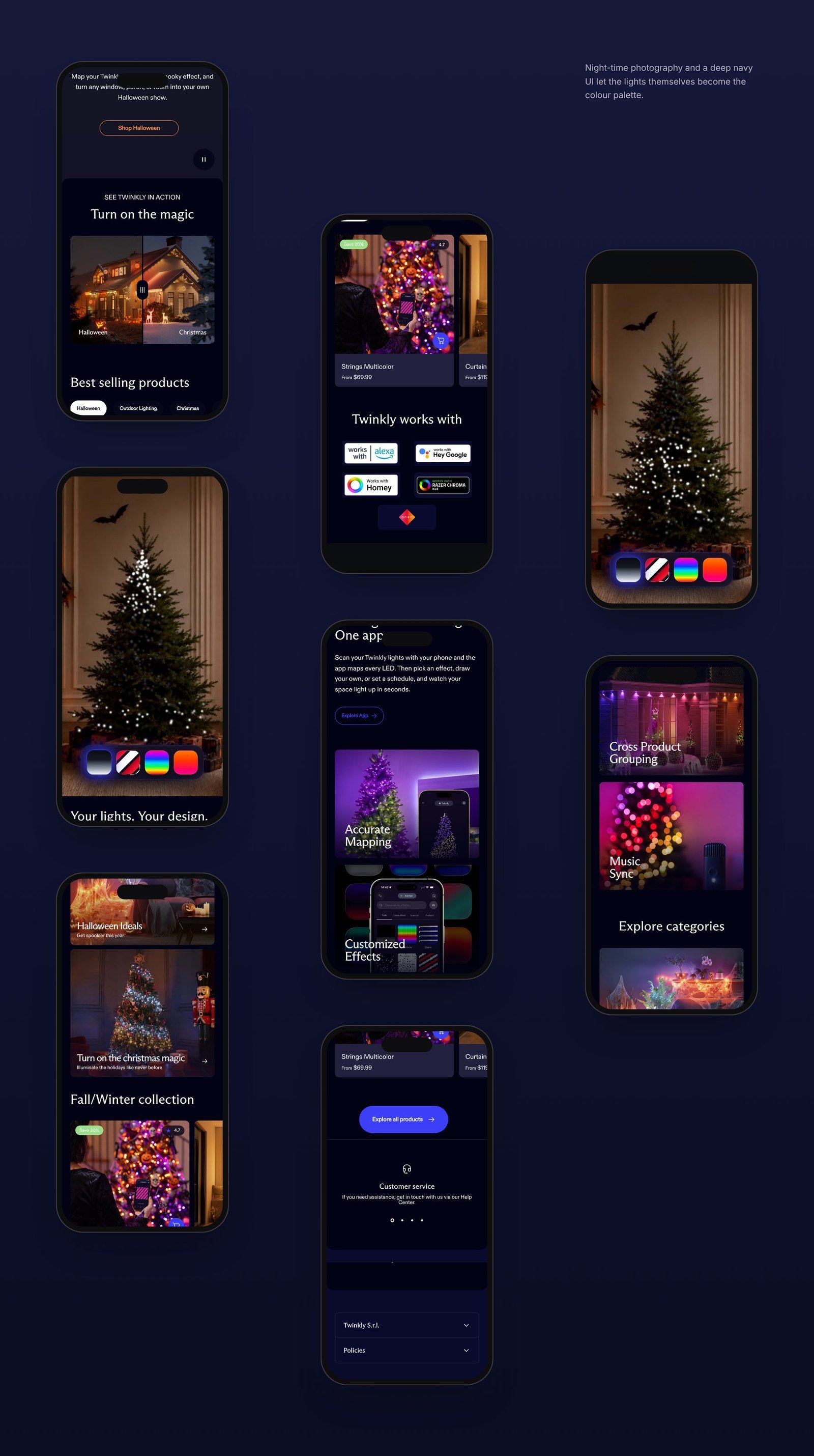 Twinkly mobile screens