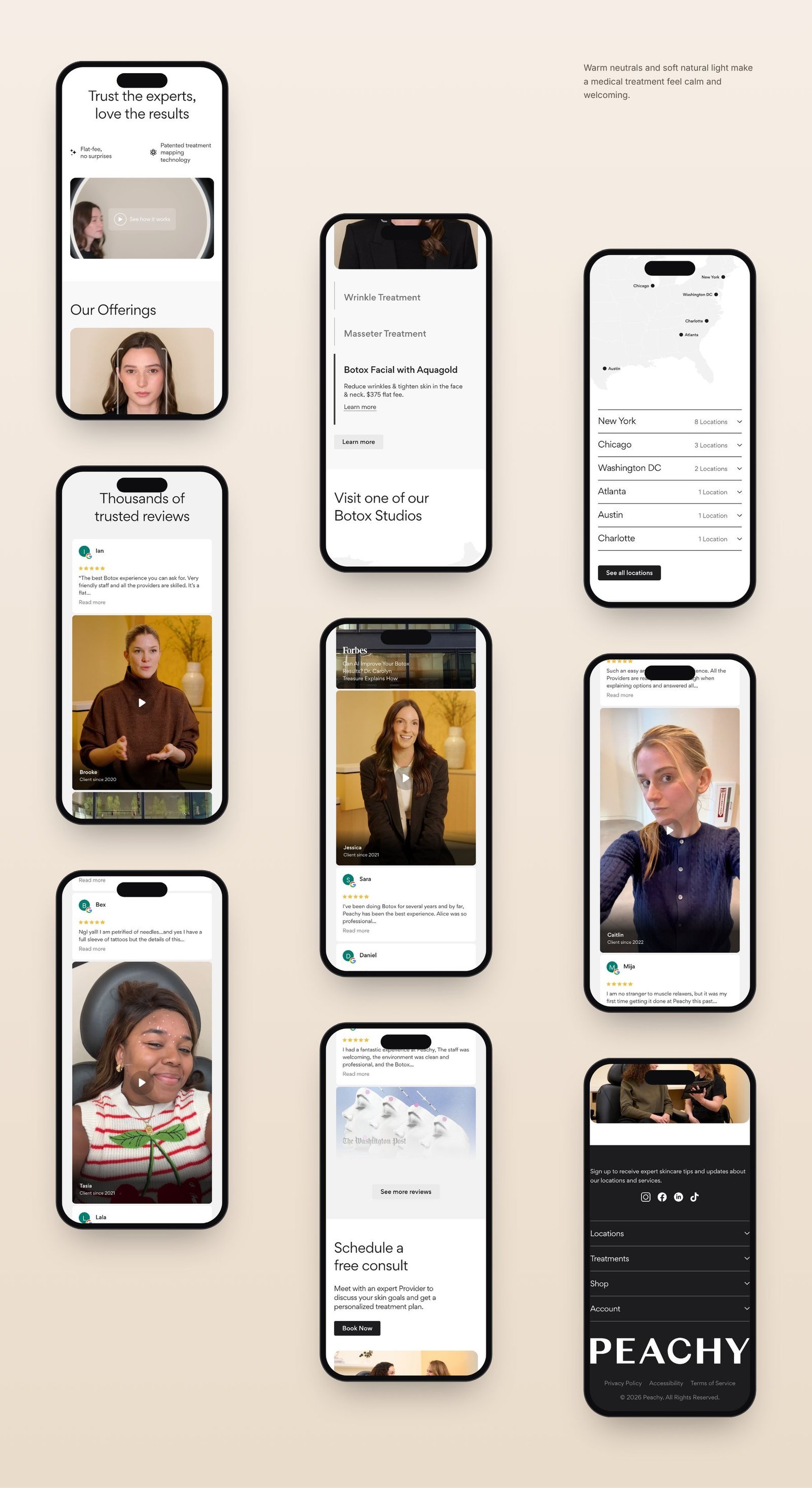 Peachy Studio mobile screens