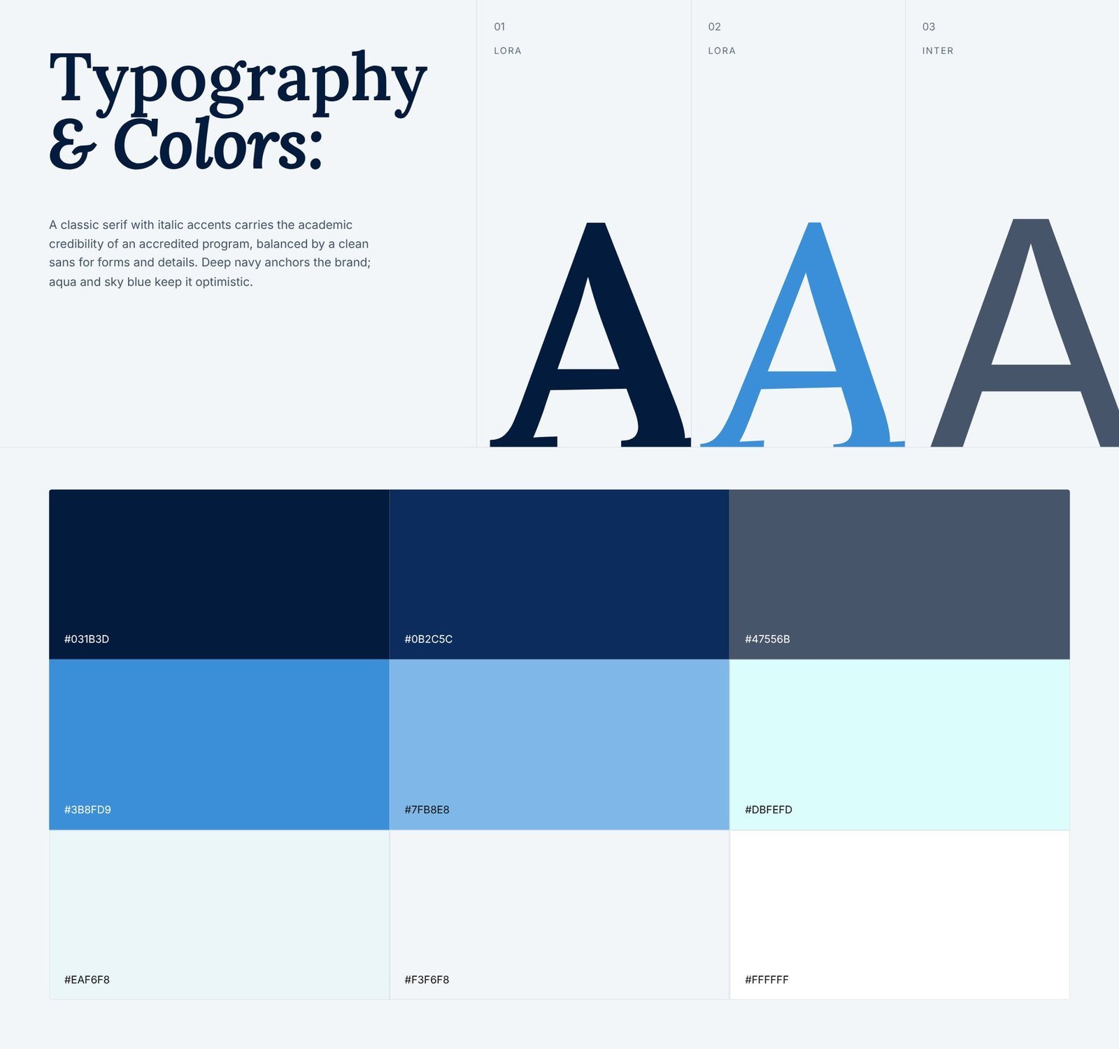 Coach Training EDU typography and colour palette